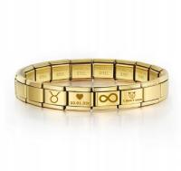 Złota Bransoletka Modułowa na ŚWIĘTA Charms Ogniwa Data GRAWER