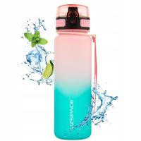 Мотивационная бутылка для воды TRITAN 500 мл, бутылка для воды с часами розово-бирюзового цвета