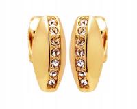 Małe Klipsy Złote Damskie Eleganckie do Uszu COLIBRA Cyrkonie Tradycyjne