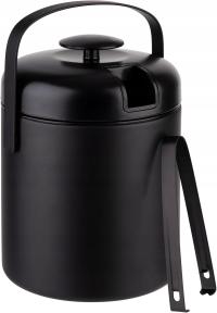 WIADERKO NA LÓD 1,3L ZE SZCZYPCAMI I POKRYWKĄ STAL NIERDZEWNA CZARNE