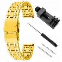 БРАСЛЕТ ДЛЯ ЧАСОВ - 24 ММ-ЗОЛОТО-СТАЛЬ