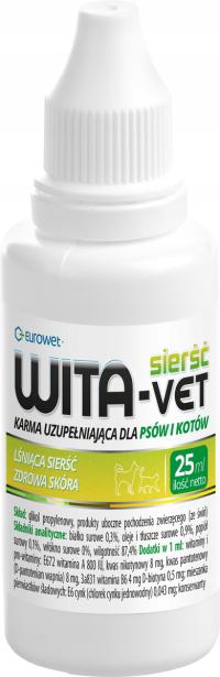 WITA-VET krople 25 ml - regnerator sierści i skóry