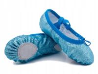 Baletki Balerinki Tańca Balet Niebieski Brokat