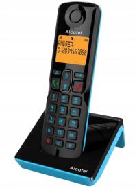 Telefon Bezprzewodowy Alcatel S280 czarno-niebeski wyświetlacz dwuliniowy