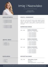 SZABLON WZÓR CV / RESUME (1 strona) - MS WORD (docx), CANVA