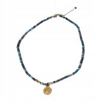 Натуральная синяя бирюзовая цепочка с подвеской в виде ангела и ожерелье из бисера ключица