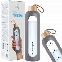Szklana butelka Wessper WES260-GR 1L zdejmowana szara silikonowa osłona