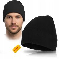 Рабочая шапка зимняя теплая черная вязаная