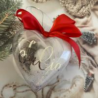 Bombka z imieniem ozdoba choinkowa 10 cm duża nietłukąca z imieniem serce