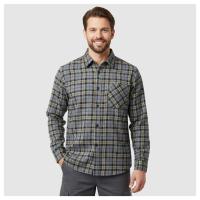 Koszula flanelowa męska z długim rękawem ocieplana ROBOCZA w kratę szara L