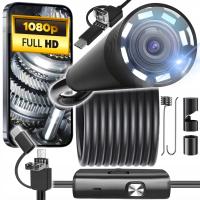 Kamera Inspekcyjna Endoskop 5M LED USB-C 3w1 do TELEFONU PC Full HD 1080p