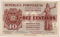 6.di.Portugalia, 10 Centavos 1917/ 1925, St.1