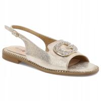 Czarne Sandały S.Barski Stylowe Obuwie Damskie Z Elegancką Broszką