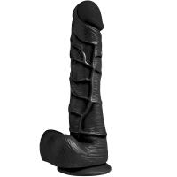 Черный пенис XL мужской фаллоимитатор с яичками DONG JBL с присоской для женщин