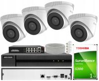 Monitoring Domu 4 Kamery IP FHD HiLook Rejestrator 8ch IP Hikvision HDD 1TB