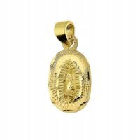 Medalik złoty Matka Boska z Guadalupe w owalu próba 375 KOMUNIA