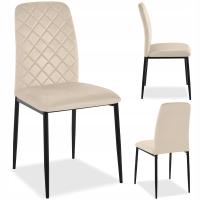 ВЫСОКИЙ СПИНКА ВЕЛЮРОВЫЙ СТУЛ УДОБНЫЙ ДЛЯ СТОЛОВОЙ СТЕГАНЫЙ ЛОФТ БЕЖЕВЫЙ