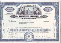 Boston Edison Company, 1 akcji na 10 $ z 1962 r.