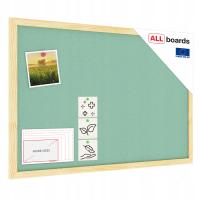 Пробковая доска мятная пробка 60x40 деревянная рама