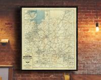 Старая карта польские железные дороги 1938r. 95x85cm