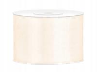 WSTĄŻKA SATYNOWA ATŁASOWA 5cm/25m EKRI KREMOWA