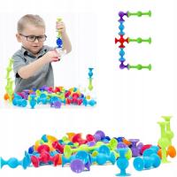 Klocki silikonowe 48szt z przyssawkami - kreatywne zabawki bezpieczne