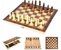 Шахматы шашки нарды большой XXL деревянный 3in1 идеально подходит для подарка