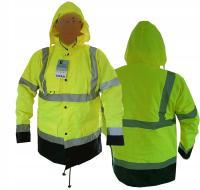 Предупреждающая куртка длинная утепленная дождевик рабочая безопасность зима 3XL