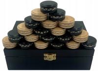 SZACHY SZAFRANIEC- Kuferek + Warcaby Rzeźbione