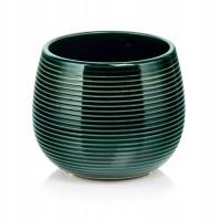 CERAMICZNA OSŁONKA DONICZKA KULA 15CM ZIELONA