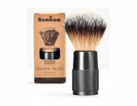 BAMBAW wielorazowy pędzel do golenia, wegański, włosie nylonowe CZARNY