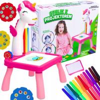 PROJEKTOR DO NAUKI RYSOWANIA ZE STOŁEM RÓŻOWY JEDNOROŻEC