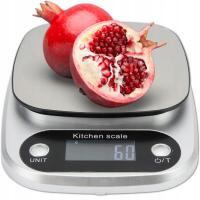 Waga kuchenna srebrna 5000 g 0,1 g z wyświetlaczem LCD