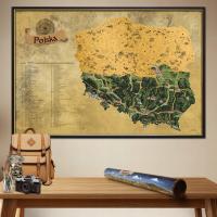 Mapa Zdrapka Polska Deluxe XL - złoto