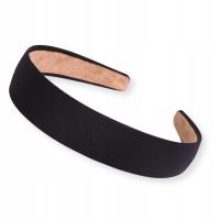 Opaska do włosów klasyczna czarna materiałowa gładka