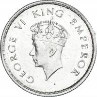 Moneta, INDIE BRYTYJSKIE, George VI, 1/2 Rupee, 19
