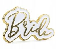 Металлический значок для девичника невесты белого золота 1 шт