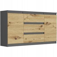 Комод 140 шкаф 3 ящика 2 полки R-140-S3 антрацит микс ARTISAN