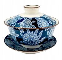 Gaiwan PORCELANOWY Ahri KWIATKI 3-częściowy 120ml