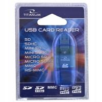 NIEBIESKI CZYTNIK KART PAMIECI SD/MMC/SDHC NA USB