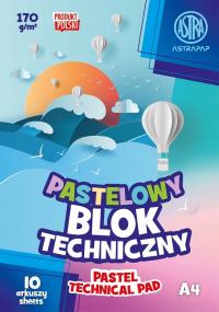 Blok kolorowy pastelowy ASTRAPAP A4 170g 10 ark barwiony w masie