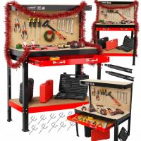 Stół warsztatowy z hakami 120x60x150 cm VERKE dla majsterkowicza