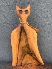 Deska Kot do krojenia serwowania lite drewno prezent Handmade