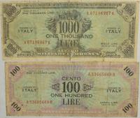 15.dir.Zest.Włochy, Banknoty szt.2 rzadkie,St.3...
