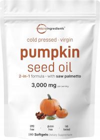 Масло семян тыквы с пальмой, 3,000 mg На порцию, 180 Softgels