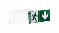 PLEXA FLAGA DO LAMPY OPRAWY AWARYJNEJ EXIT S+ UCHWYTY PLX/PU34/47 Z LOGO