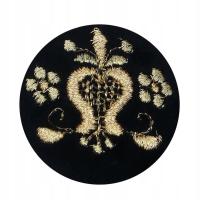 Przypinka z haftem ze wzorem kaszubskim, złotnica broszka