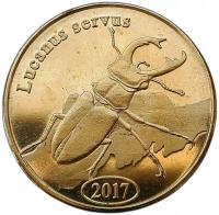 SUMATRA PÓŁNOCNA- INDONEZJA 500 RUPIAH 2017 ŻUK JELONEK ROGACZ 7B5