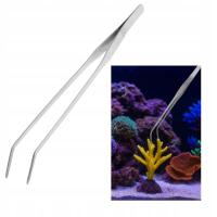 PRECYZYJNE szczypce JENECA do akwarium stal nierdzewna zagięta końcówka