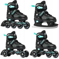 Rolki Łyżwy Wrotki 4w1 Regulowane CROXER Optima Black/Mint 35-38